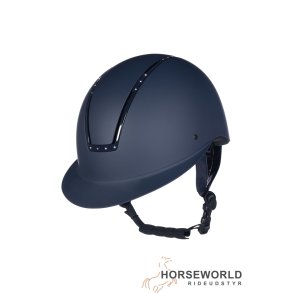 HKM Ridehjelm Lady Shield Diamond - Deep Blue m. sten	