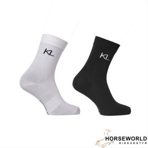 KLLindsey Mid Leg Str�mper 2 pak - Sort/Hvid