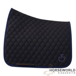CT Circular Quilted Dressur Underlag - Sort/Royal Blue