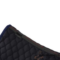 CT Circular Quilted Dressur Underlag - Sort/Royal Blue