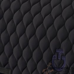 CT Circular Quilted Dressur Underlag - Sort/Royal Blue