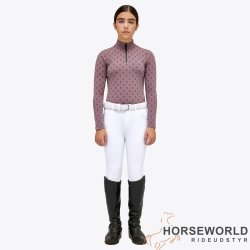 CT Mini Print L/S Jersey Zip Turtleneck - Old Rose