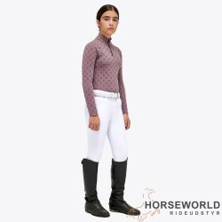 CT Mini Print L/S Jersey Zip Turtleneck - Old Rose