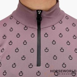 CT Mini Print L/S Jersey Zip Turtleneck - Old Rose