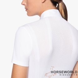 CT REVO Premier Jersey S/S Zip Polo - Hvid/Guld