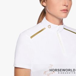 CT REVO Premier Jersey S/S Zip Polo - Hvid/Guld