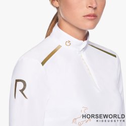 CT REVO Premier Jersey L/S Zip Polo - Hvid/Guld