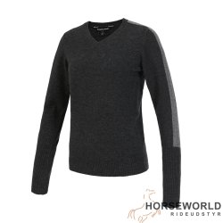 KLfia V-Hals Strik - Charcoal Melange