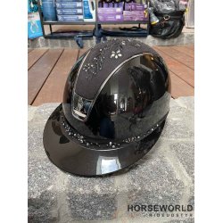 Samshield 2.0 Miss Shield Ridehjelm Glossy Flower Sw. Jewelry - Sort/Majestic Black/Chrome