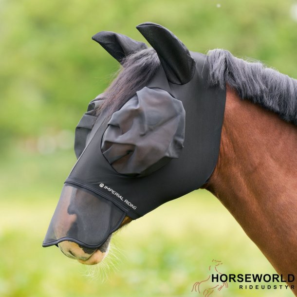 Imperial Riding Fluemaske M. �rer &amp; N�sebeskytter - Sort