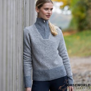 KLaudrey Half Zip Strik - Light Grey Melange