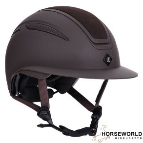 Imperial Riding Olania Deluxe Ridehjelm m. Bredt Visor - Dark Brown