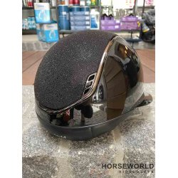 Samshield 2.0 Miss Shield Ridehjelm Glossy Crystal Fabric - Sort/Sort/Black Chrome