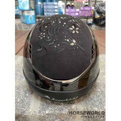 Samshield 2.0 Miss Shield Ridehjelm Glossy Flower Sw. Jewelry - Sort/Majestic Black/Black Chrome