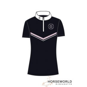 CT Orbit Print Jersey SS Zip Polo Junior - Navy