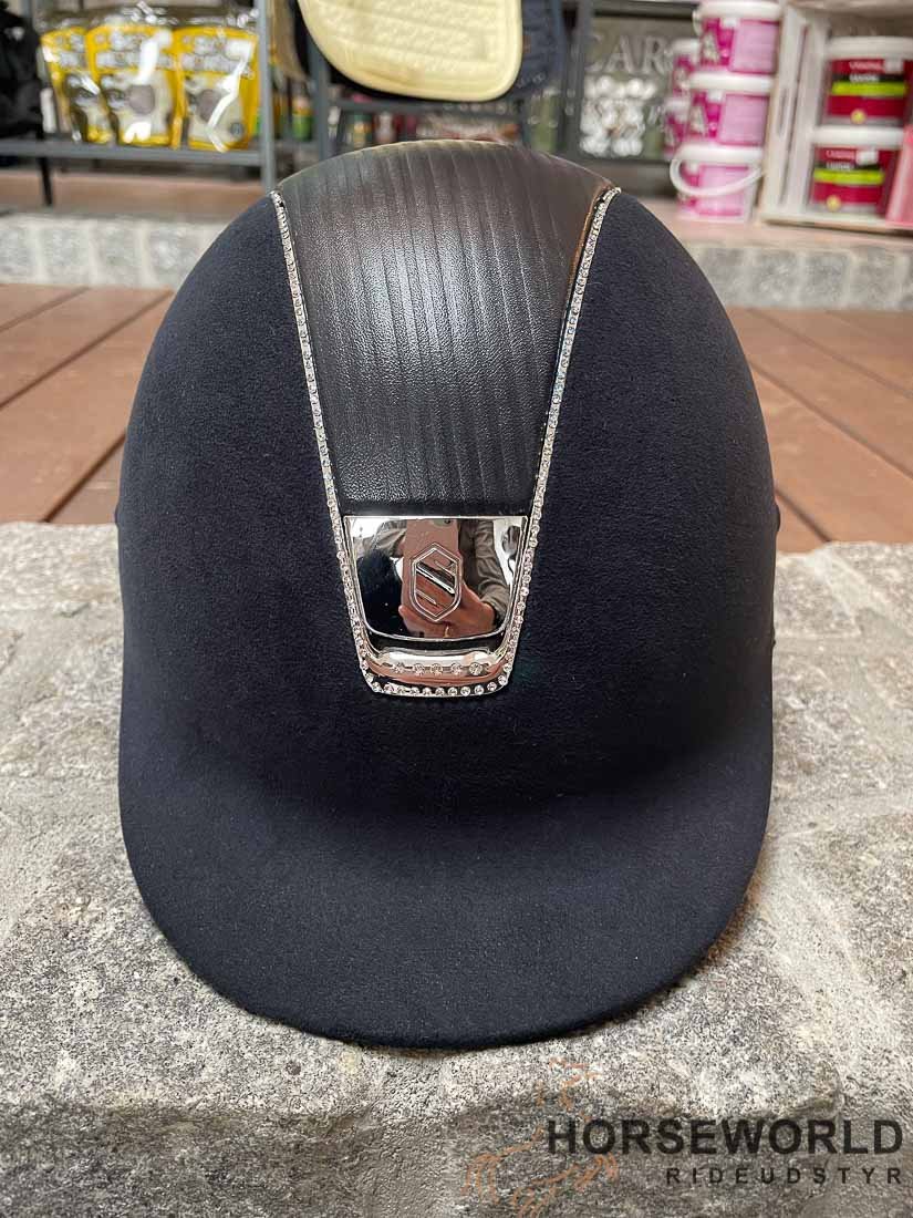 Samshield Ridehjelm Alcantara Læder Top - Blå/255 Crystal Swarovski ...