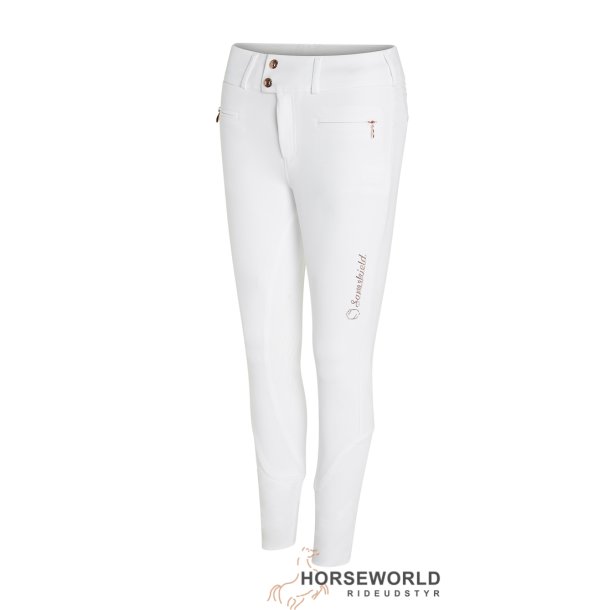 Samshield Clara High Waist Ridebukser Kn Grip - Hvid/Rosegold