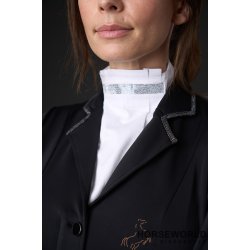 Equipage Tora Plastron m. Sten - Hvid/Slv