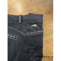 Equiline Pantalone Brne Ridebukser Full Grip - Navy 