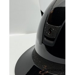 Samshield 2.0 Miss Shield Ridehjelm Glossy Crystal Fabric - Sort/Matt Black/Crystal Fabric