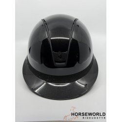 Samshield 2.0 Miss Shield Ridehjelm Glossy Crystal Fabric - Sort/Matt Black/Crystal Fabric