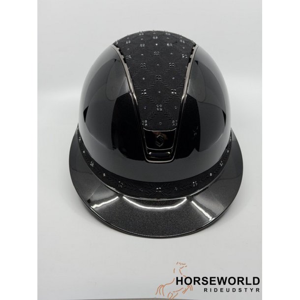 Samshield 2.0 Miss Shield Ridehjelm Glossy Royal Flower - Sort/Black Chrome