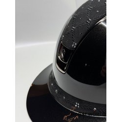 Samshield 2.0 Miss Shield Ridehjelm Glossy Royal Flower - Sort/Black Chrome