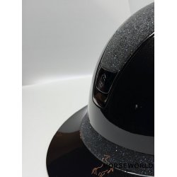 Samshield 2.0 Miss Shield Ridehjelm Glossy Crystal Fabric - Sort/Summer Nights/Black Chrome