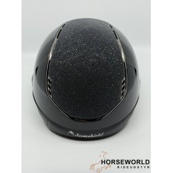 Samshield 2.0 Miss Shield Ridehjelm Glossy Crystal Fabric - Sort/Summer Nights/Black Chrome