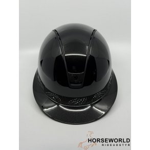 Samshield 2.0 Miss Shield Ridehjelm Glossy Intarsia - Sort/Matt Black/Crystal Fabric