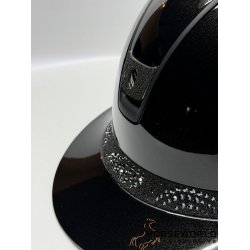 Samshield 2.0 Miss Shield Ridehjelm Glossy Intarsia - Sort/Matt Black/Crystal Fabric