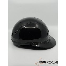 Samshield 2.0 Miss Shield Ridehjelm Glossy Intarsia - Sort/Matt Black/Crystal Fabric