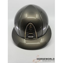 Kep Italia Cromo 2 Ridehjelm Polo Visor, Metal Green Olive, Swarowski Frame - Green Olive/Guld			