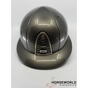 Kep Italia Cromo 2 Ridehjelm Polo Visor, Metal Green Olive, Swarowski Frame - Green Olive/Guld			