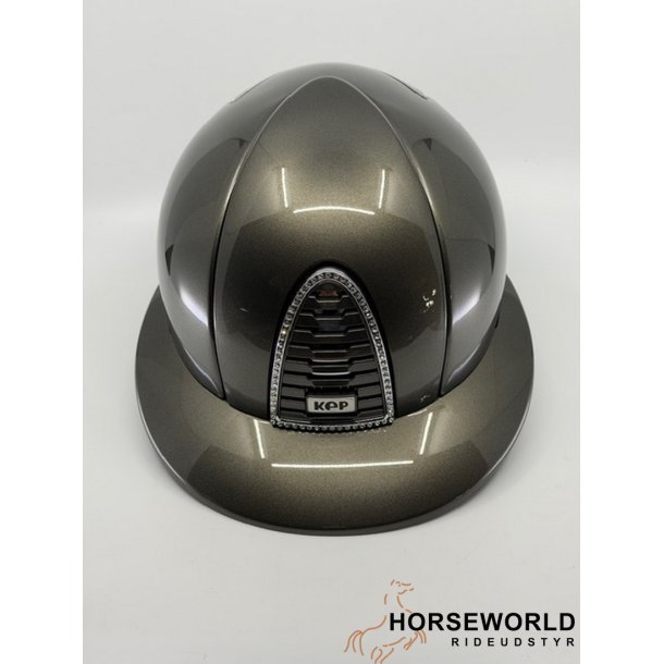 Kep Italia Cromo 2 Ridehjelm Polo Visor, Metal Green Olive, Swarowski Frame - Green Olive/S�lv