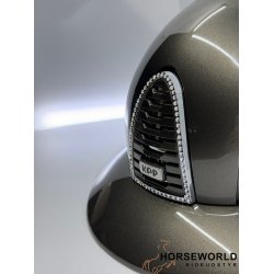 Kep Italia Cromo 2 Ridehjelm Polo Visor, Metal Green Olive, Swarowski Frame - Green Olive/S�lv