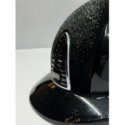Kep Italia Cromo 2.0 Ridehjelm Polo Visor Diamond Crystal Suede - Black/Mirror Silver/Dannebrog Logo