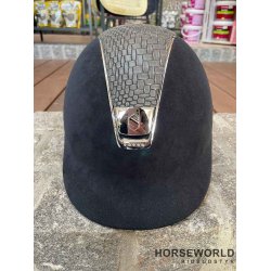 Samshield Ridehjelm Alcantara Braid Leather - Bl/5 Crystal Swarovski Chrome