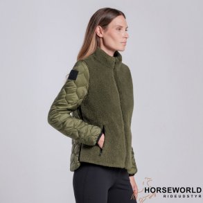 CT Teddy Bear Fleece+Nylon Zip Up Jakke - Winter Moss