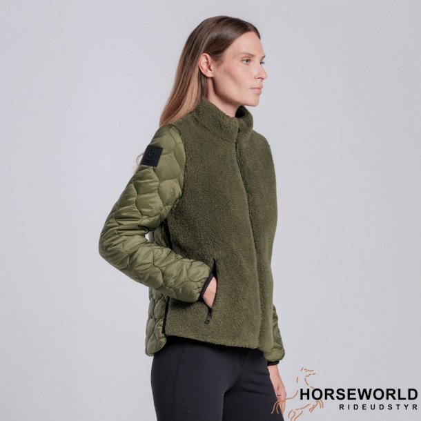 CT Teddy Bear Fleece+Nylon Zip Up Jakke - Winter Moss