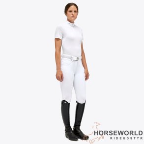 CT  Jersey Mesh S/S Zip Show Polo - Hvid