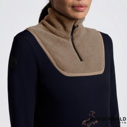 CT Jersey Fleece Insert Training Polo L/S - Black/Walnut