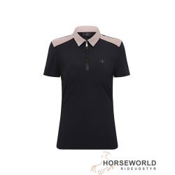 Trolle Projects Tech Piquet Polo T-Shirt - Sort/Faded Rose