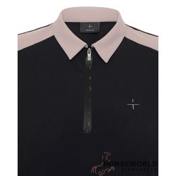 Trolle Projects Tech Piquet Polo T-Shirt - Sort/Faded Rose