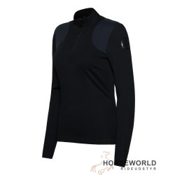 Trolle Projects Tecnical Wool Long Sleeve Zip Polo - Sort/Navy