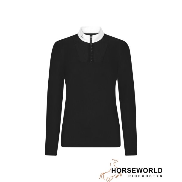 Trolle Projects New Center Line Competiton Mesh Polo Long Sleeve - Sort/Hvid 