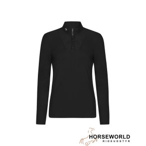 Trolle Projects New Center Line Competiton Mesh Polo Long Sleeve - Sort