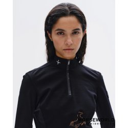 Trolle Projects Sizzano Technical Wool Zipped Training Polo - Sort