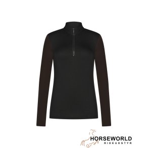 Trolle Project Colorado Grid Fleece Half Zip LS Shirt - Sort/Terra Brown