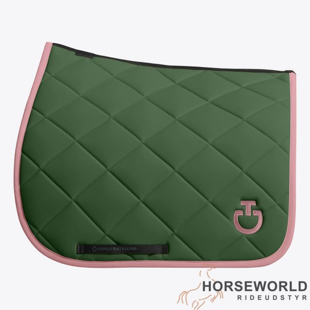 CT Diamond Quilted Dressur Underlag - Green/Rose